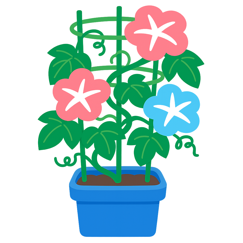 朝顔の鉢植え