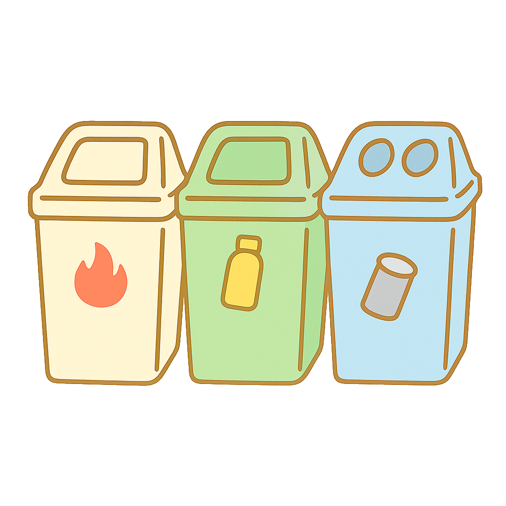 分別ごみ箱|イラスト