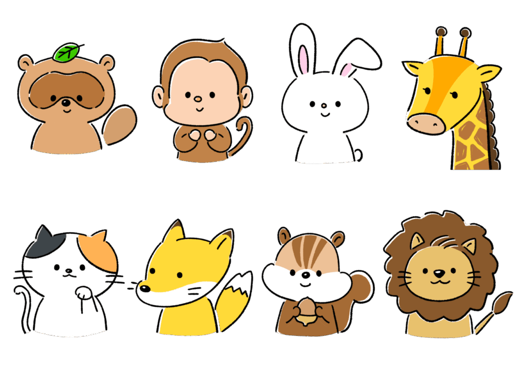 ゆるい手描き風動物まとめ