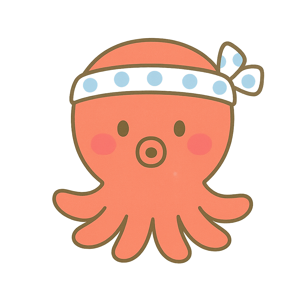 ハチマキをしたタコ