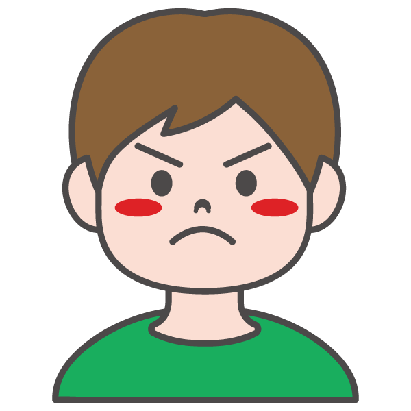 怒っている男の子