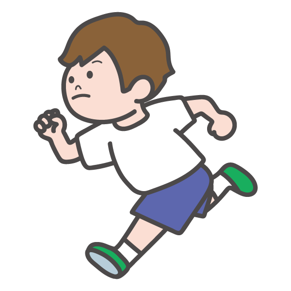 走っている男の子