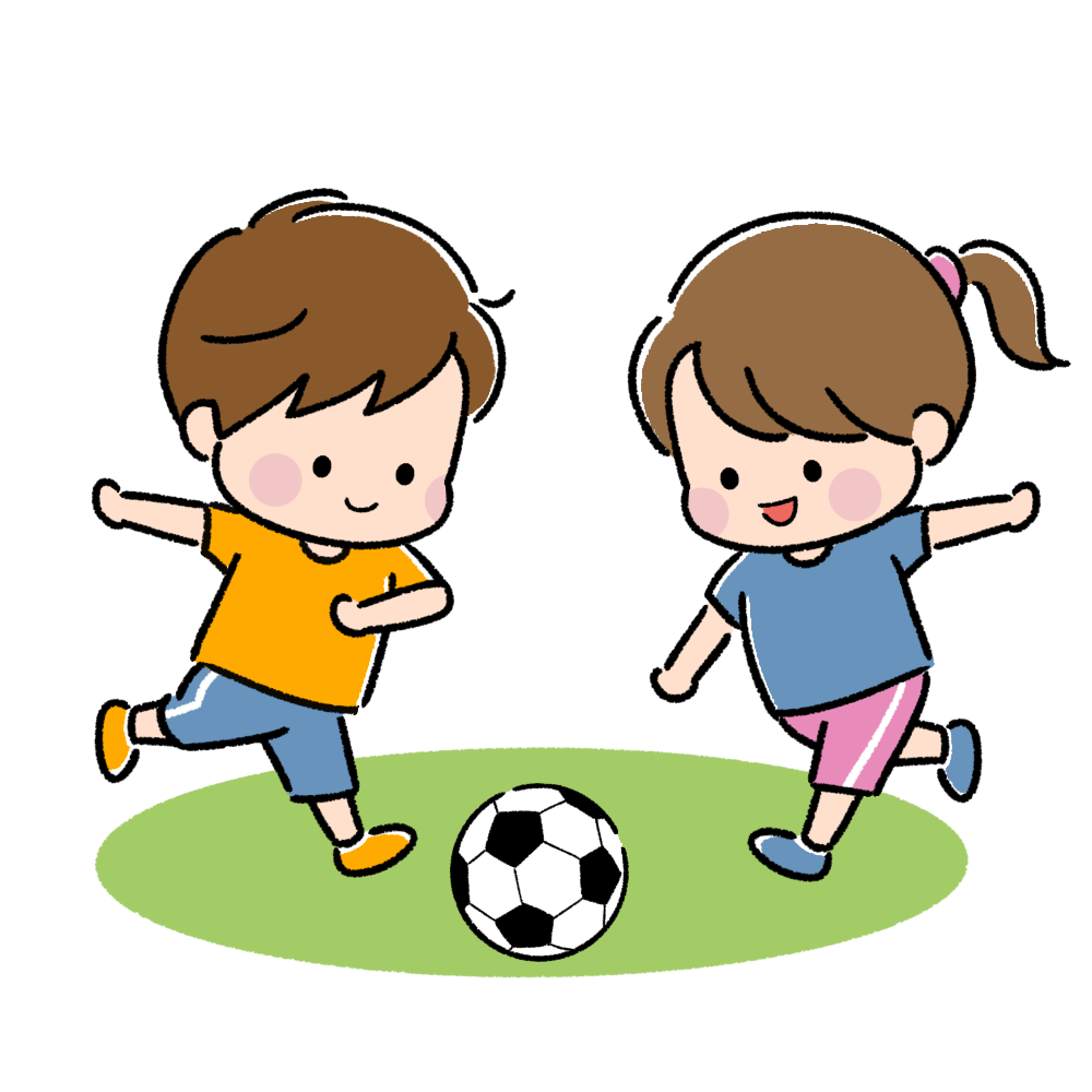 サッカーをするこども
