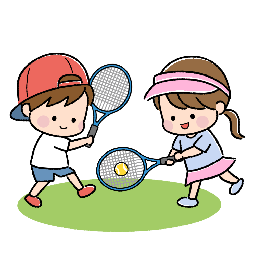テニスをする子ども