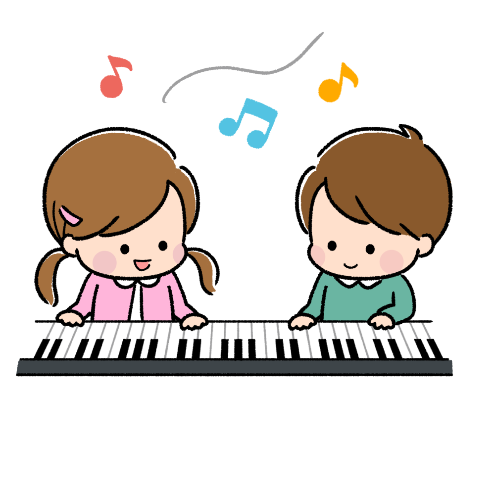 ピアノをひく子ども
