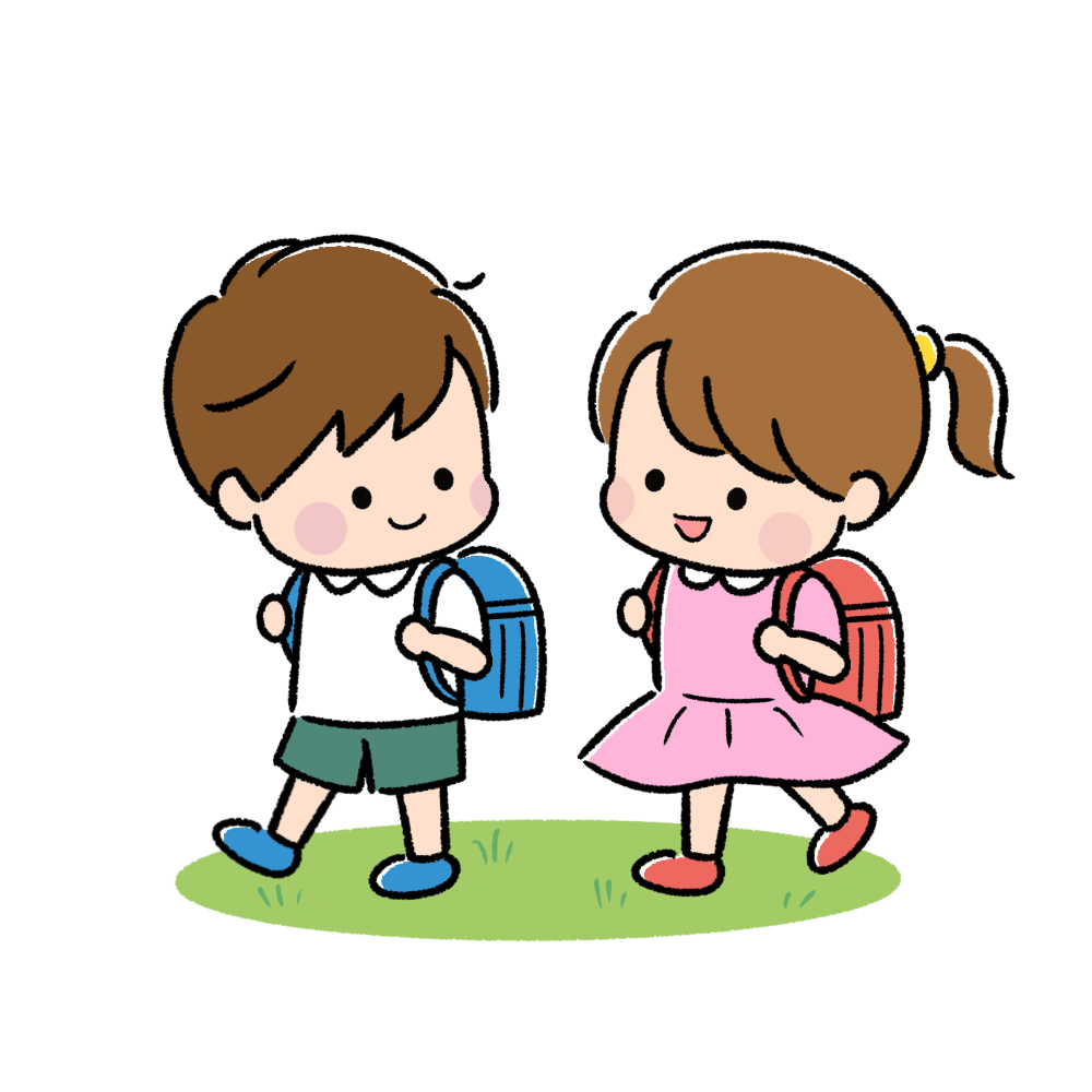 学校から下校する子ども