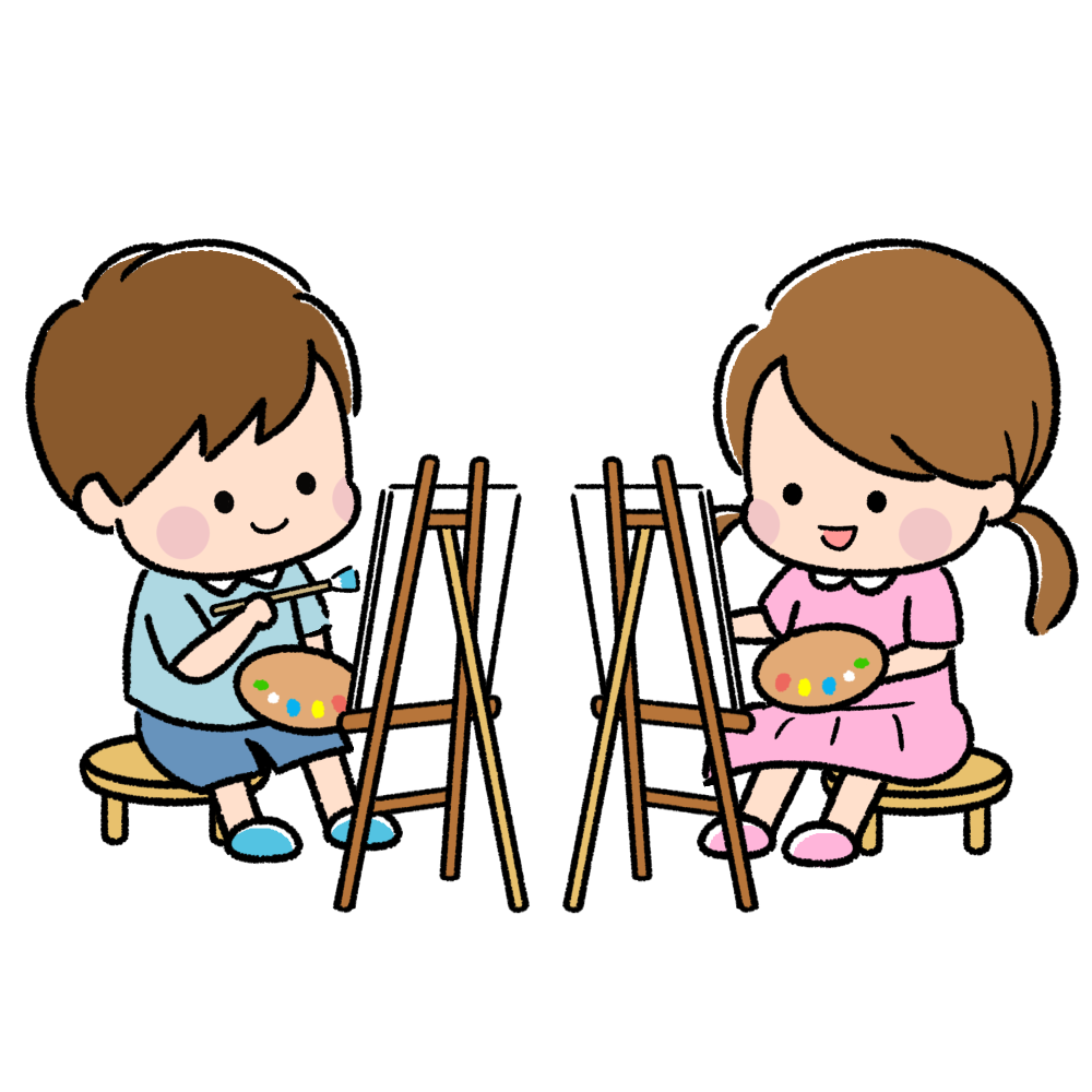 絵画をかく子ども