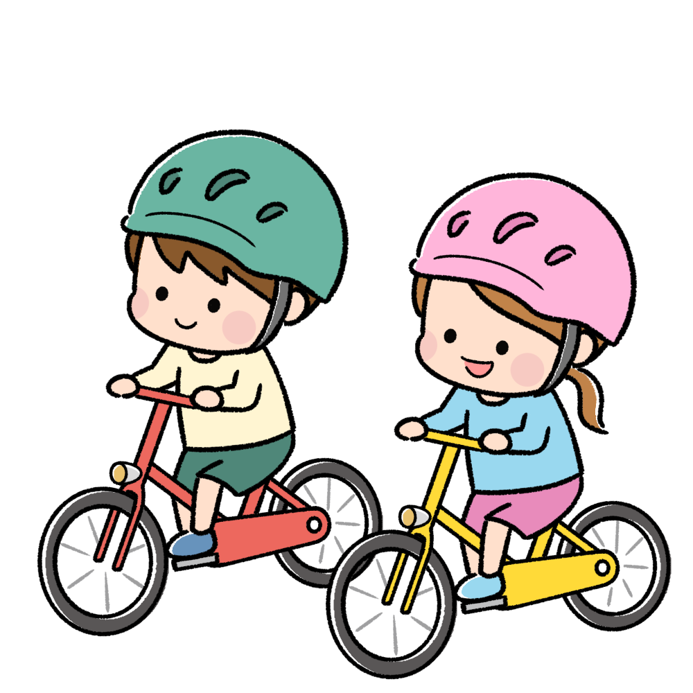 自転車をこぐこども（ヘルメット着き）
