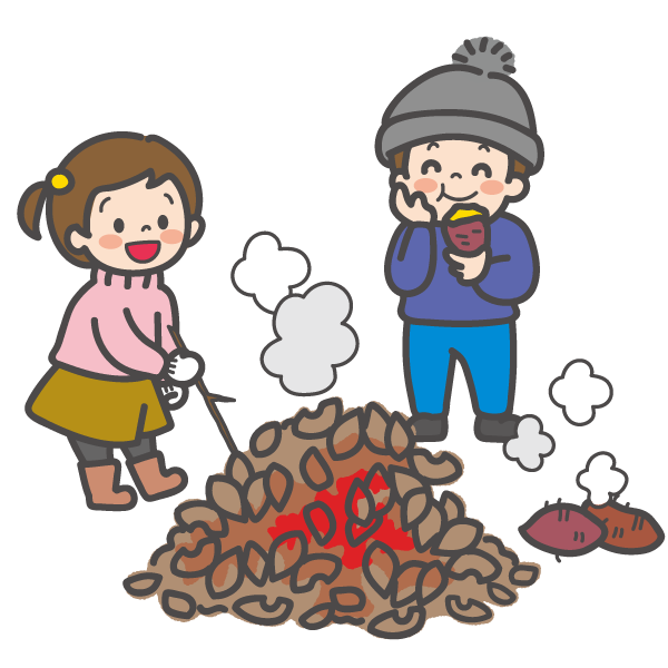焼き芋を囲む子どもたち