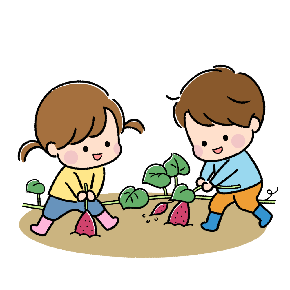 さつまいも掘りを楽しむ子どもたち