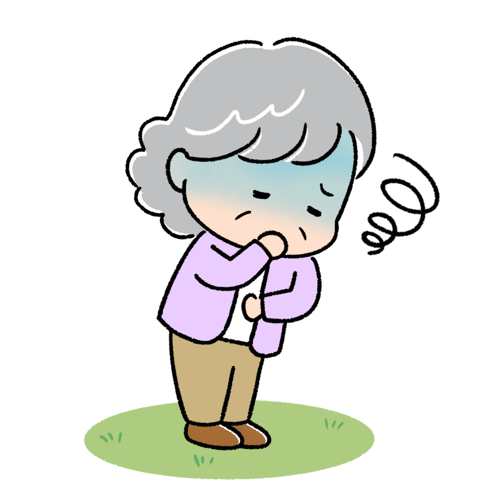 吐き気を感じるシニア(おばあちゃん)
