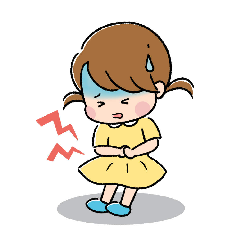 腹痛を感じている子ども