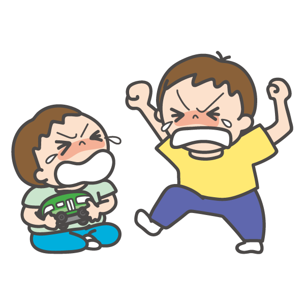 兄弟げんかをしている子ども