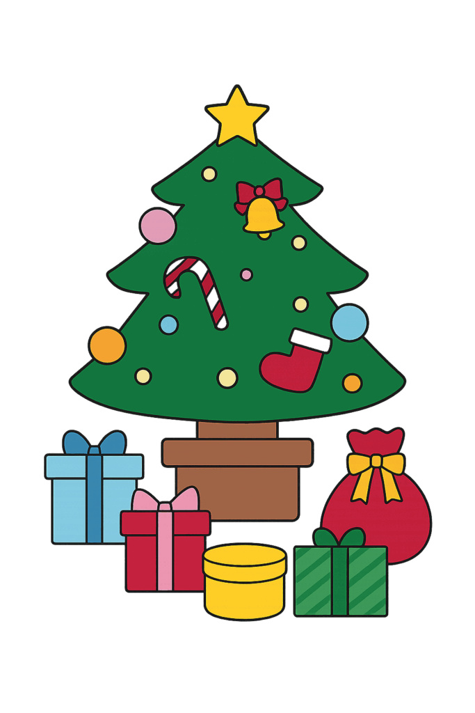 クリスマスツリーとプレゼント
